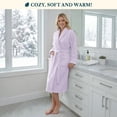 thumbnail image 5 of PAVILIA Lavender Purple Women Robe Fleece Plush Soft, Fluffy Fuzzy Cozy Warm Lightweight Bathrobe, Shower Spa House Long Robe for Women, S/M, 5 of 10