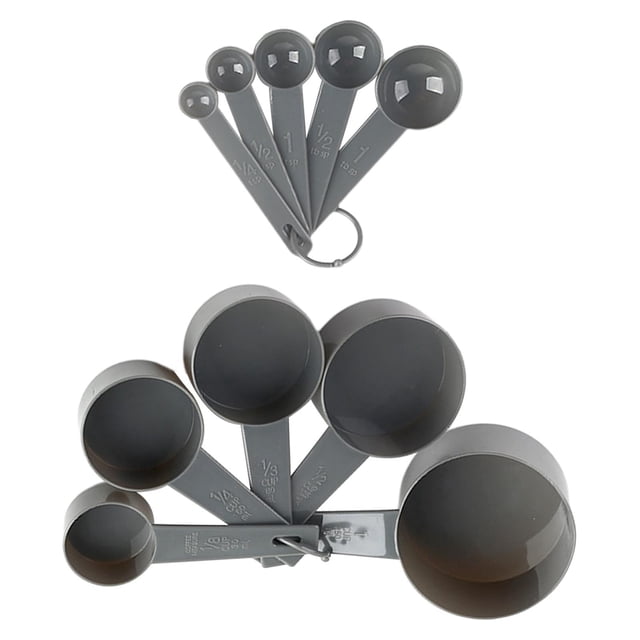 Juego de tazas de cucharas medidoras de 10 piezas, herramientas de cocina para hornear para té, gris kusrkot Cuchara medidora
