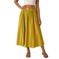 thumbnail image 3 of Womens Maxi Skirts Striped A Line Elastic Waist Summer Beach Vacation Flowy Skirt Yellow S, 3 of 5
