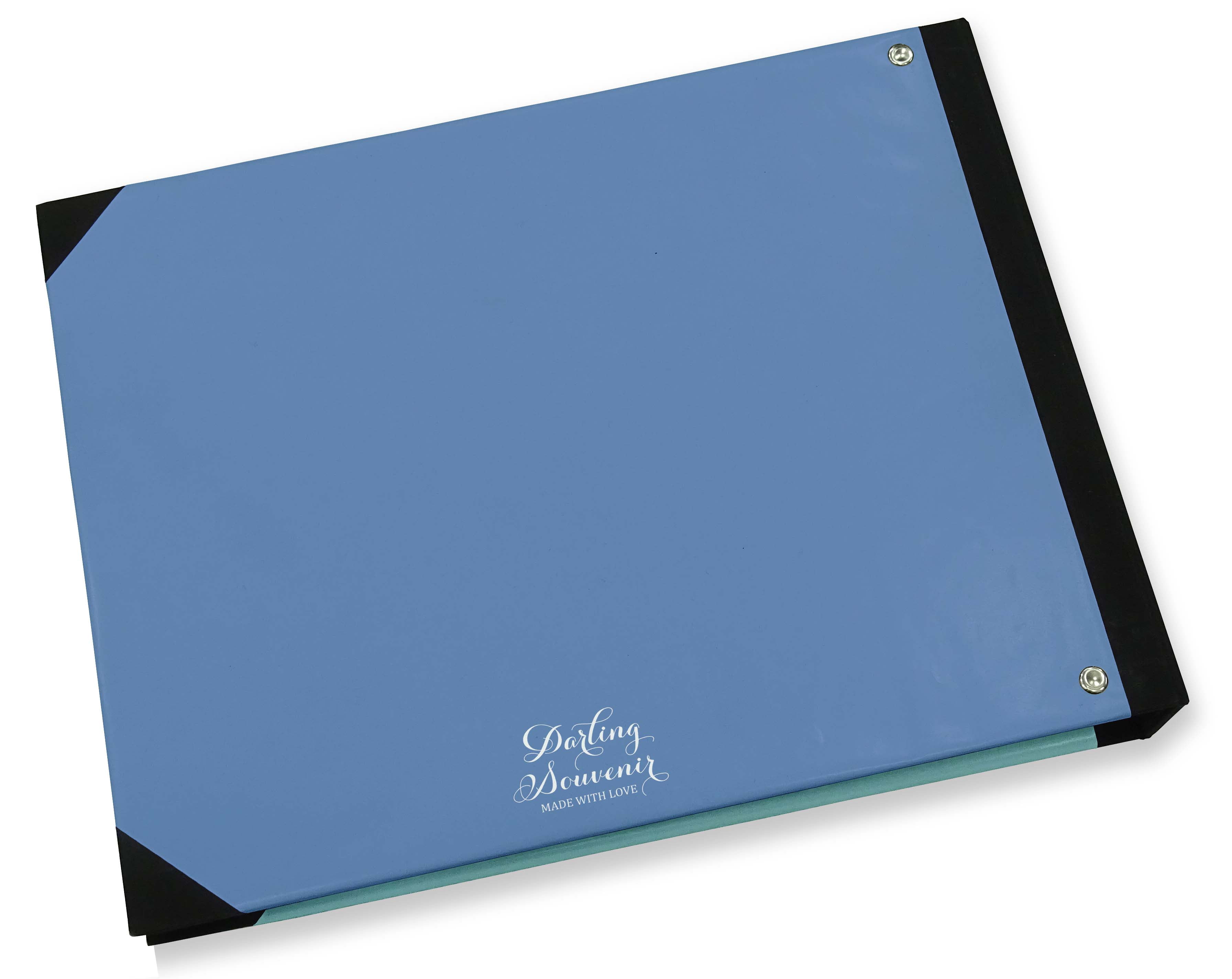Darling Souvenir Blue Stork & Baby&nbsp; Hardbound Cover Personalized Printed Baby Shower&nbsp;Guestbook&nbsp;Scrap&nbsp;book-9 x 12 Inches