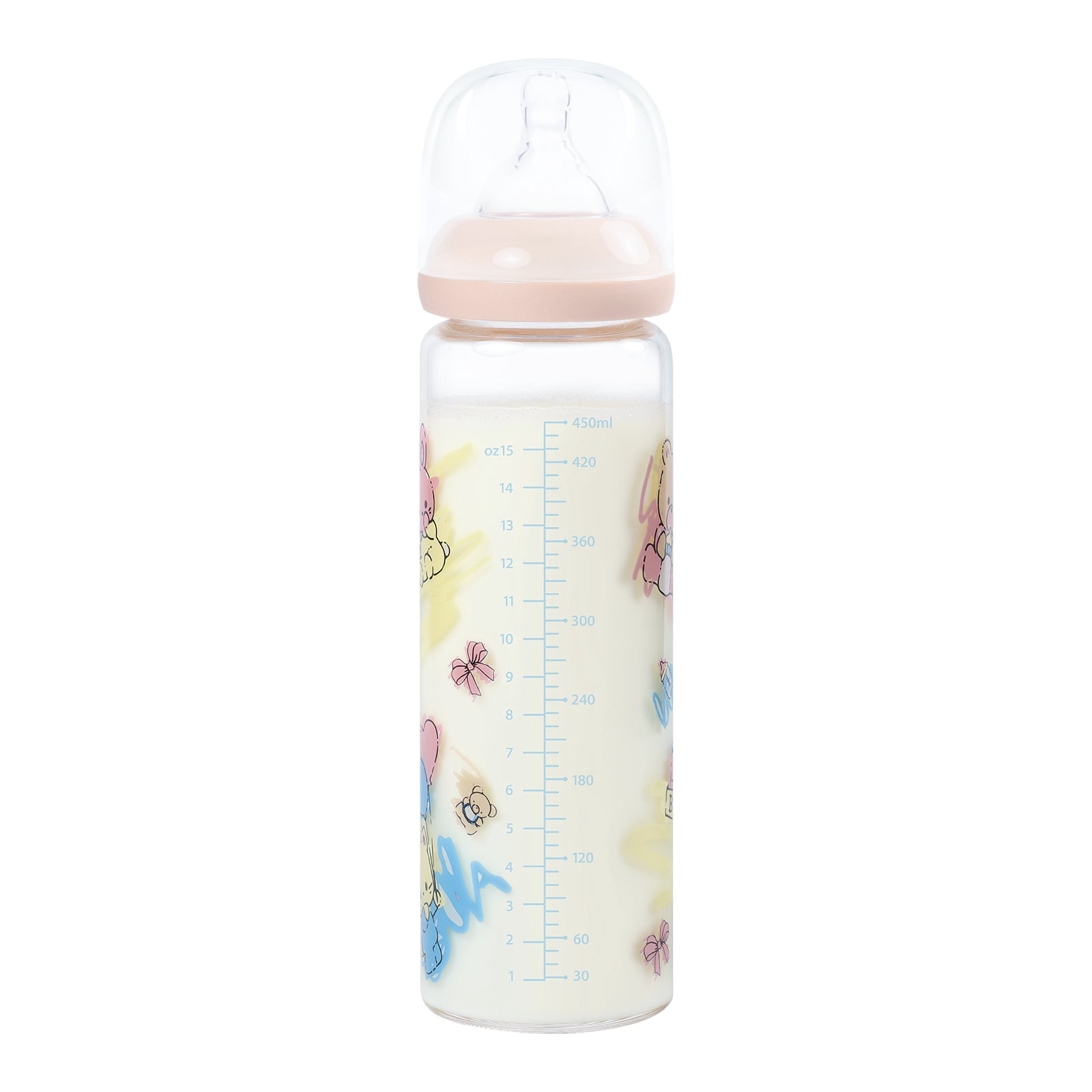 LittleForBig Adult Baby Bottle Ultra Printed Specialty Oversized Glass Feeding Baby Cuties Pattern