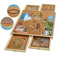 thumbnail image 6 of 1500 Piece Wooden Jigsaw Puzzle Table with 4 Drawers – Rotating 35” x 28” Board, Cover & Lazy Susan – Portable Puzzle Station, 6 of 8