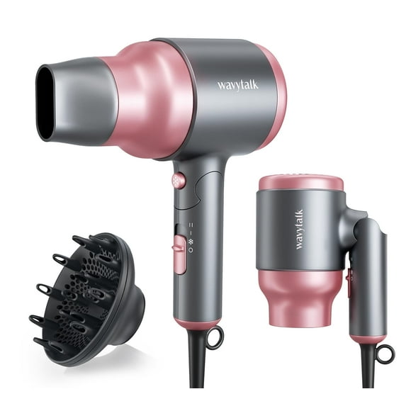 Secador de pelo portátil Wavytalk 1600 W con difusor rosa