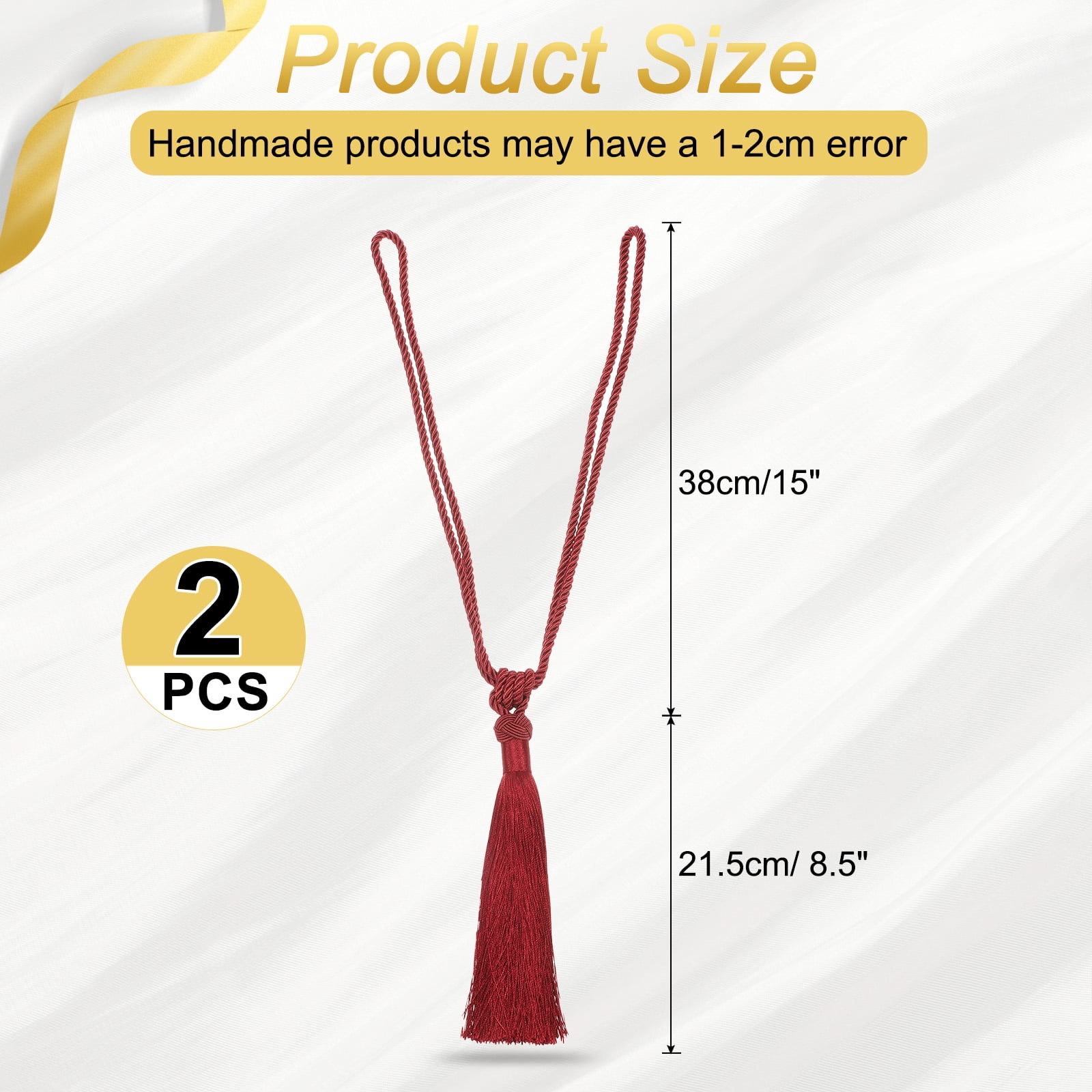 Unique Bargains Handmade Elegant Curtain Tiebacks Tassel Home Decor Dark Red 2 Pcs