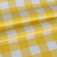 thumbnail image 4 of Checkered Vinyl Rectangle Tablecloth, 60 x 120 Inch, 100% Waterproof Oil Proof Spill Proof PVC Table Cloth, Wipe Clean Table Cover for Dining Table, Buffet Parties, Yellow and White, 4 of 6