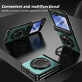 thumbnail image 6 of for Samsung Galaxy Z Flip 6 Case , Hinge Protection Case with Front Screen Protector 360°Ring Magnetic Kickstand Protective Shockproof Case for Samsung Galaxy Z Flip 6,Green, 6 of 12