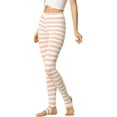 thumbnail image 5 of DARING DIVA High Waist Elastic Waistband Stirrup Pant L Red White-Stripe, 5 of 7