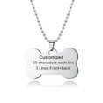 thumbnail image 3 of 4Pcs Stainless Steel Personalized Name Date ICE Custom Dog Tag Bone Necklace Pet ID Tags Pendant for Dog Cat Pets Lover Jewelry,Silver,Gold,Black,Blue Free Engraving Customized, 3 of 5