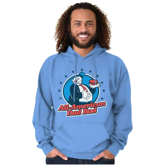 Vintage Cartoon All American Dad Bod Men Big & Tall Graphic Hoodie Brisco Brands 3X