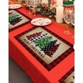 thumbnail image 4 of Merry Christmas Placemats Set of 6 Vintage Plaid Xmas Pine Tree Red Black Plaid Heat Insulation Washable Place Mats, Rustic Non-Slip Table Mats for Dining Table Party Kitchen Decor,13x19 Inch, 4 of 4