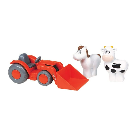 New-Ray Toys SS-33073 Kubota Lil’ Orange Farm Tractor and Animals Playset
