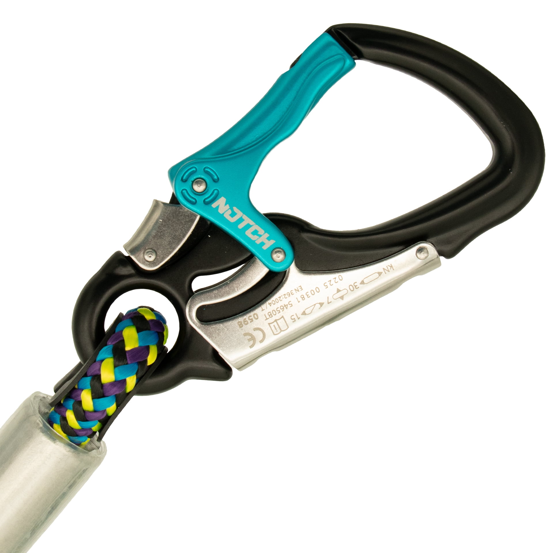 Rope Logic Stileo 1/2" x 8 ft. Wirecore Lanyard Flipline with Rockgrab & Notch Triple Action Snap (101172)