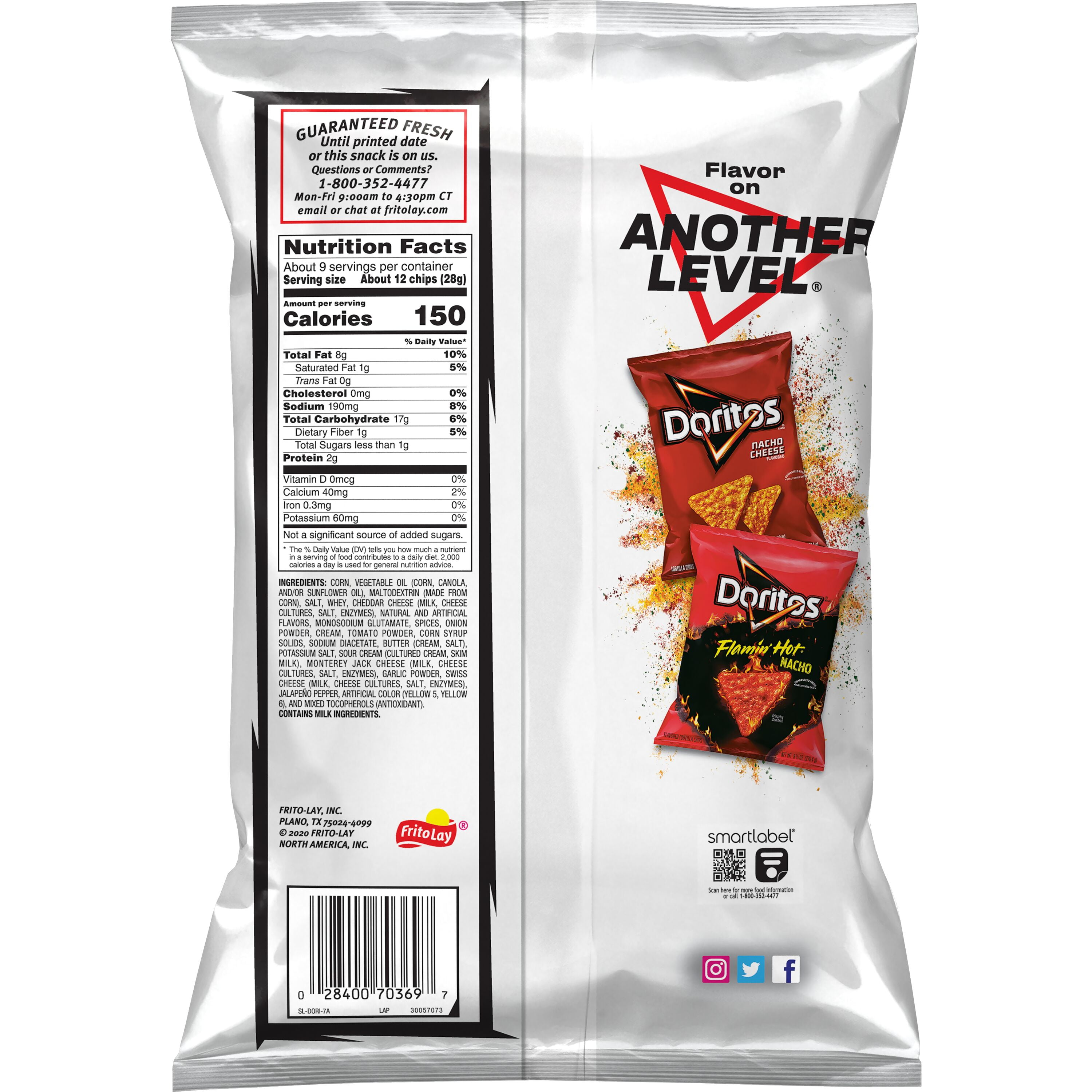 Doritos Tortilla Chips Jumpin' Jack Cheese Snack Chips, 9.25 Ounce Bag