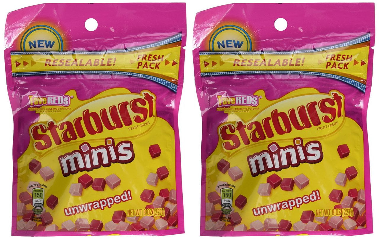 8 PACKS Starburst Mini Fruit Chews FaveReds Unwrapped, 8oz Walmart