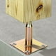 thumbnail image 4 of 2 soportes de base de poste elevado ajustables galvanizados de 100 a 150 mm, soporte de techo resistente para construcción, dorado, 4 of 5