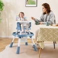 thumbnail image 2 of Gymax 16-in-1 Baby High Chair w/ Activity Center Booster Seat Building Block Table Celadon, 2 of 10