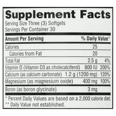 Schiff Super Calcium 1200mg Plus Magnesium with Vitamin D3, 90 softgels - Calcium Supplement