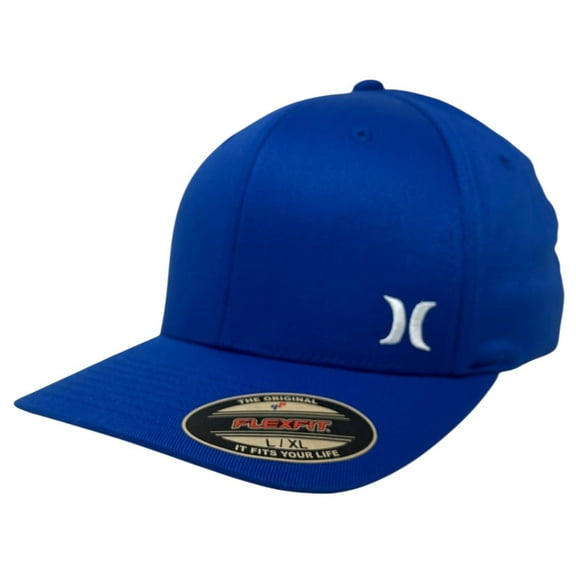 Hurley Men's Hat Micro Icon Embroidered Stretch Flex Fit Cap (Large/X-Large, Blue)