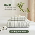 thumbnail image 5 of Striped Duvet Cover Set King Size 3 Pcs Breathable Durable 100% Washed Cotton Comforter Cover for All Seasons Chic Linen Like Textured Bedding Set (White Black Pinstripes, King), 5 of 6