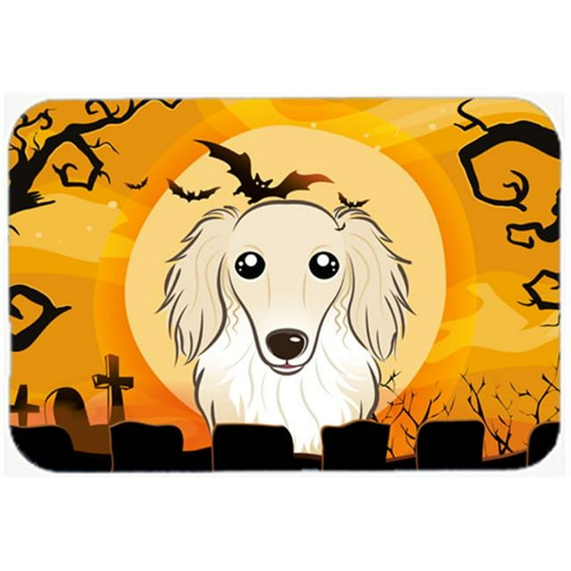 Halloween Longhair Creme Dachshund Kitchen & Bath Mat, 24 x 36 in.