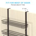 thumbnail image 3 of Over Door Storage Hanger Modern Brown Door Baskets Hooks for Bathroom Bedroom, 3 of 5
