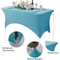 thumbnail image 2 of GFDYREE Spandex Tablecloth 6FT Stretch Table Cover Fitted Rectangular Tables, Universal Stretch Patio Table Cloth for Wedding, Banquet, Party and Event（Light Blue, 6FT, 2 of 7