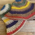 thumbnail image 5 of LinYooLi Women Straw Sun Hat Hand Woven Y2K Aesthetic Bucket Hat Striped Fishing Hat Beach Hat Foldable Cap Chic Summer Accessories, 5 of 7