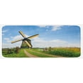 thumbnail image 1 of Windmill Kitchen Mat, Blooming Spring Field in Holland Old Traditional Architecture, Plush Decorative Kitchen Mat with Non Slip Backing, 47" X 19", Pale Blue Apricot, by Ambesonne, 1 of 1