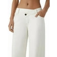 thumbnail image 2 of Womens Denim High Waist Pocket Wide Leg Jeans Cream White XS, 2 of 8