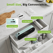 AIRMSEN Fully Automatic Vacuum Sealer Machine, 5-In-1 Food Sealer with External Accessory, Cutter, Pulse Vac, Manual Stop, Includes 1 Roll + 5 Vacuum Bags
