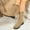 Khaki, variant on Women Boots Low Heel, Thermal Mid Calf No Slip Round Toe Winter Shoes Black Size 6.5