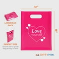 thumbnail image 4 of OptiPak 12x15 Merchandise Bags - Plastic Bags with Handles - Package Bags - Love Yourself Bulk of 50 Pack Bright Pink, 4 of 4