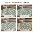 thumbnail image 7 of ODIKA 3'x5' Teal Modern Abstract Geometric Washable Throw Rug Mid Century Horizontal Striped Motif With Rounded And for Entryway, Kitchen, Mudroom, Stain Resistant, Low Profile, Non-Slip, 7 of 7
