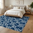 thumbnail image 3 of ODIKA 6'x9' Ultra-Soft Area Rug, Geometric Interlocking Trellis Tasseled Boho Lattice Front Door Motif Playful None Washable, Bare feet friendly, Silk-Touch for Guest Room, Bedroom, 3 of 6