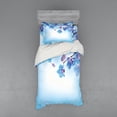 thumbnail image 2 of Ambesonne Flower Bedding Set 4 Pcs, Orchids Nature, Queen, Blue and Purple, 2 of 3