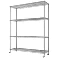 thumbnail image 2 of Ktaxon 4 Tier Wire Shelving with Wheels, 46"W x 17.7"D x 65"H Multifunctional Storage Rack Metal Garage Shelves Organizer, Capacity for 800lbs, Silver Gray, 2 of 19