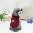thumbnail image 3 of Handmade Pet Sweater High Collar Hooded Solid Color, Small Winter Warm Coats for Dogs, 3 of 8