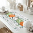 thumbnail image 5 of Orange Green Placemats Set of 8 Pumpkin Eucalyptus Leaves Thanksgiving Wooden Heat Insulated Linen Place Mats, Washable Stain-Proof Table Mats for Dining Tables Holiday Decor 13x19inch, 5 of 9