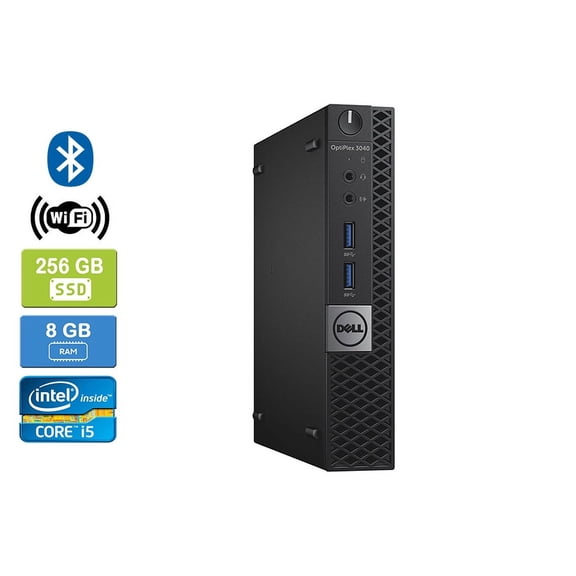 Used: DELL 3040 Intel Core i5-6500T 8GB 256GB SSD Win 10 Pro Wifi Bluetooth HDMI