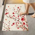 thumbnail image 2 of SKYSONIC Toilet Bathroom Rugs Sets 2 Piece, Oriental Style Painting Plum Blossom Spring Beige Soft Absorbent Fluffy Toilet Mat Set Non-Slip Rubber Backing Bath Mats for Bathroom,16"x24"+20"x24", 2 of 7