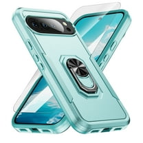 ELEHOLD Case for Google Pixel 10 /10 Pro, Magnetic Car Mount Compatible Shockproof Military Grade Case with Kickstand and Screen Protector,F