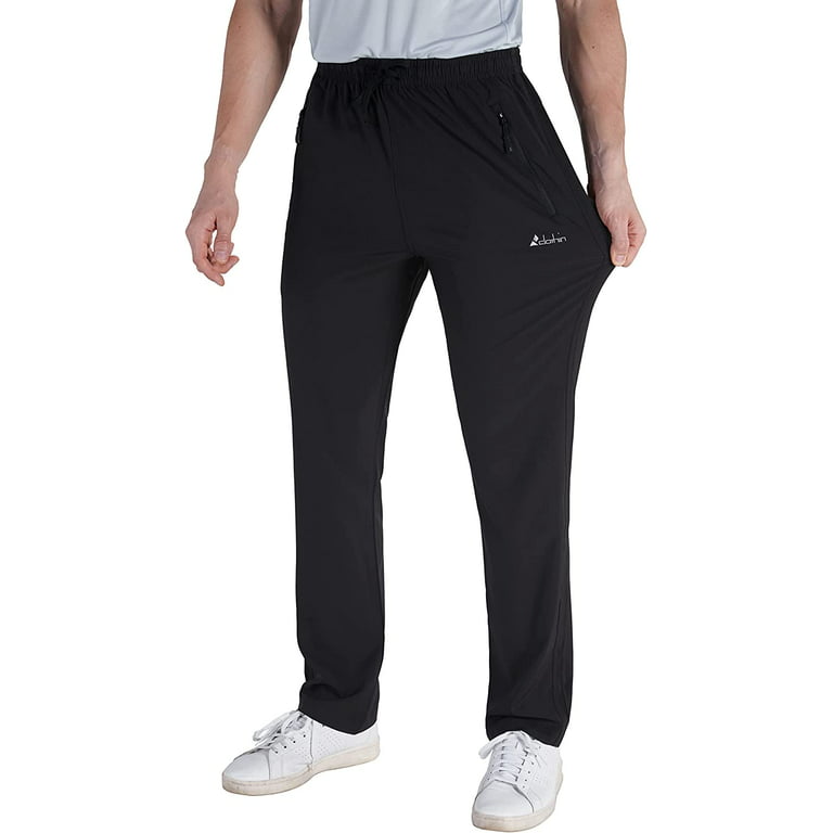 Clothin Mens Workout Athletic Pants Elastic-Waist Drawstring Pants for Sport  Exercise Travel,Quick-Dry,Stretchy 