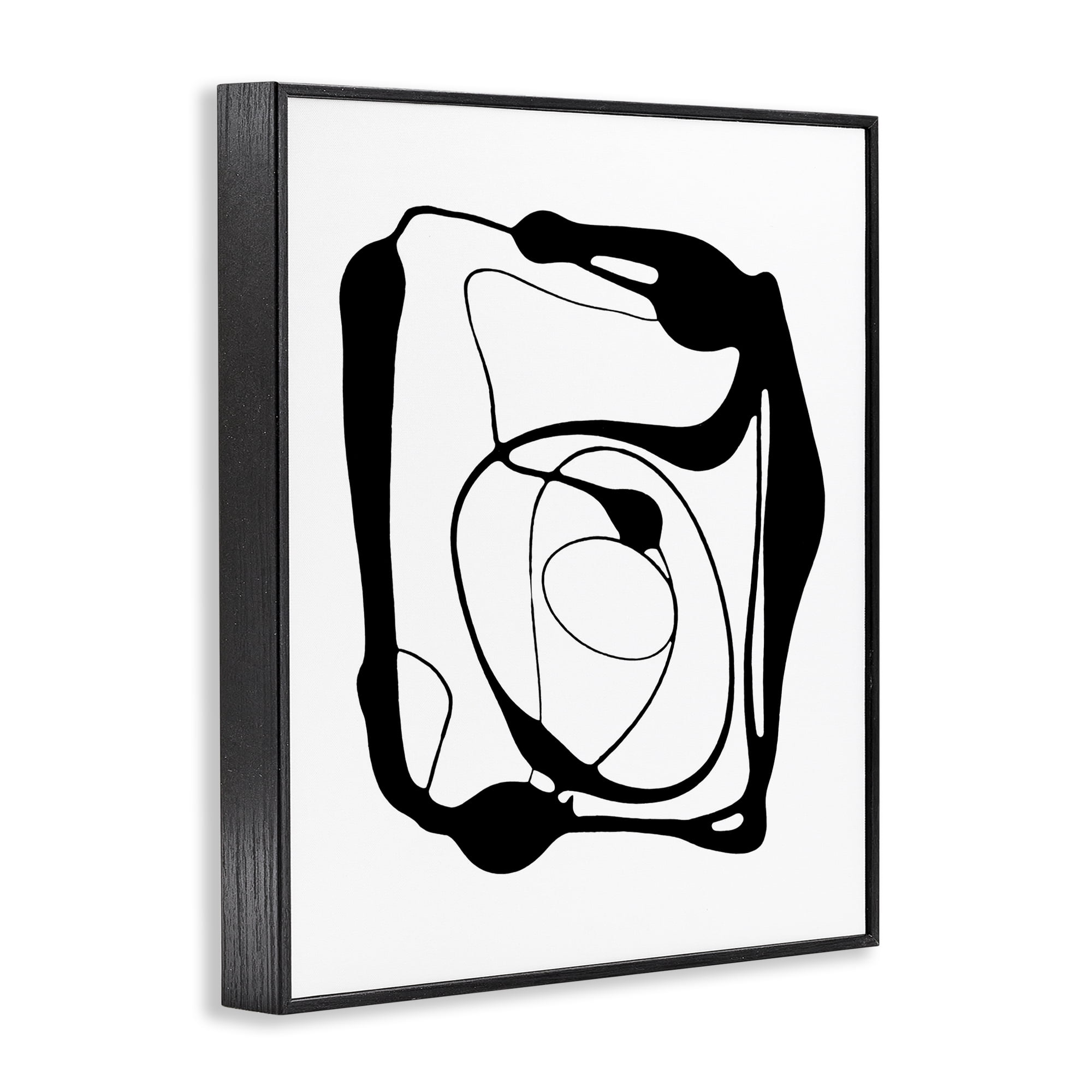 Stupell Industries Black Swirled Figure Abstract Painting Black Framed Art Print Wall Art, 16 x 20
