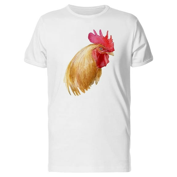 Beautiful Watercolor Rooster T-Shirt Men -Image by Shutterstock, Male Large