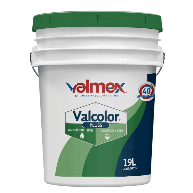 Pintura Vínílica blanca Valcolor Pluss Valmex Mate Exterior 19L