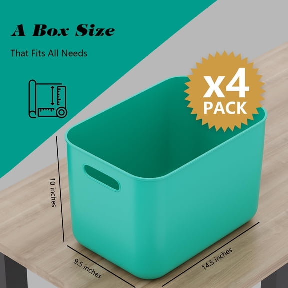 4-Pack 22L Plastic Storage Bins and Baskets