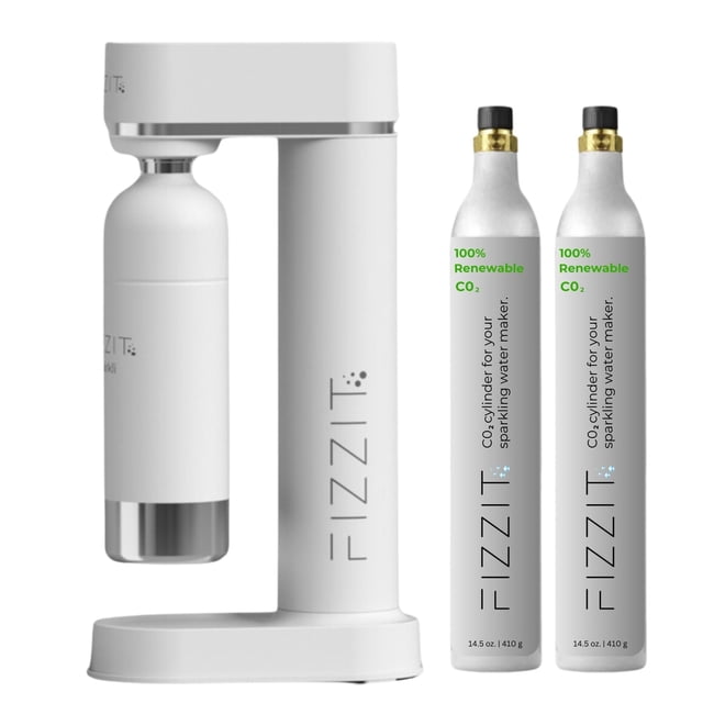 Máquina para hacer agua con gas FIZZIT Sparkli White de acero inoxidable
