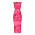 thumbnail image 6 of Summer Dresses for Women 2025 Dresses Summer Spring And Summer-neck Solid Color Slim Backless Suspender Dress Pink M, 6 of 7