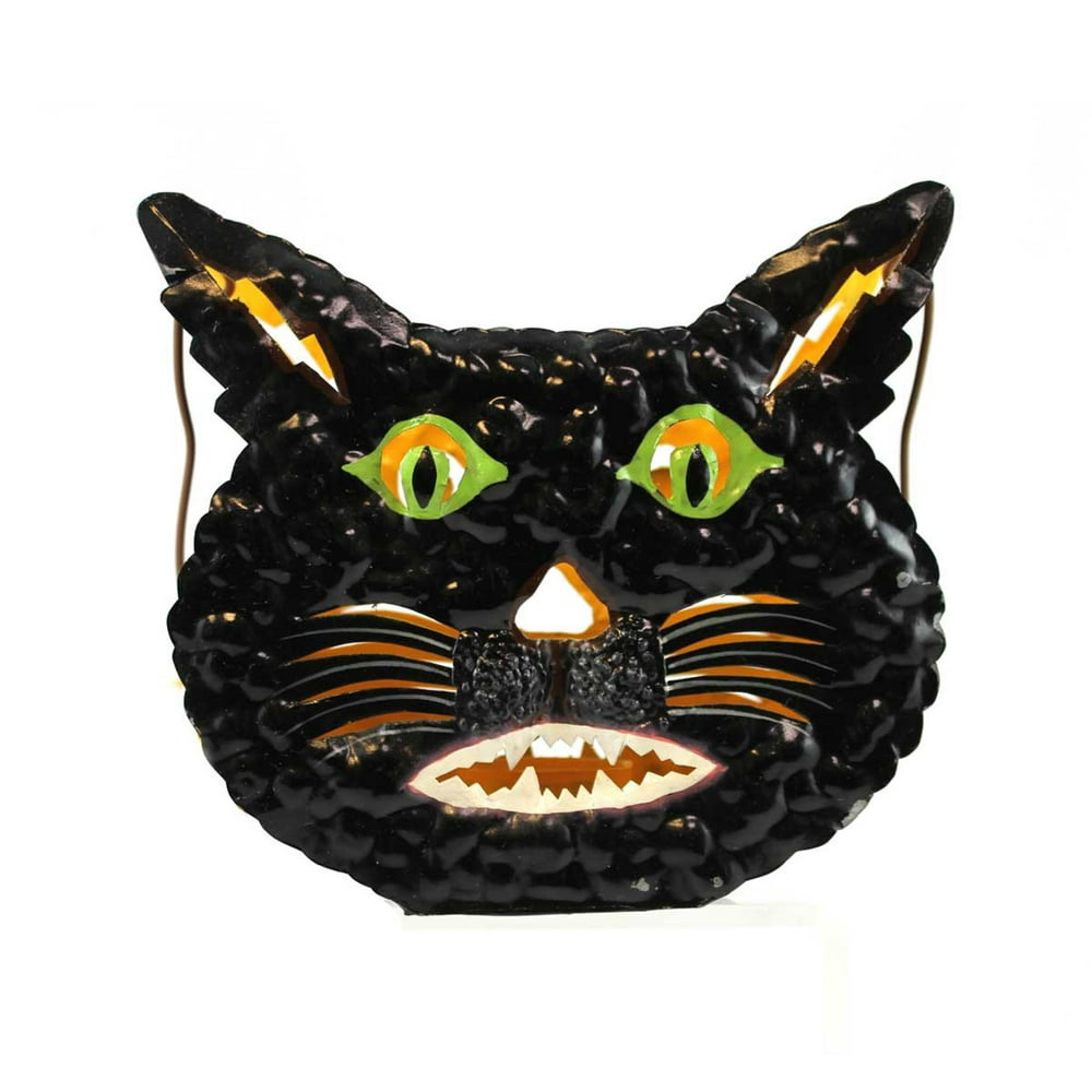 Halloween BLACK CAT CANDLE HOLDER Metal Tea Light Votive 6957