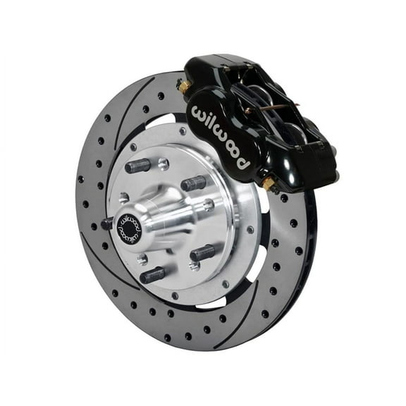 Wilwood 140-10996-D Dynalite Pro 11" Front Brake Kit, Black Calipers, Drilled Rotors For 1967-1969 F-Body & 1964-1974 GM A-Body, Ridetech & Heidts